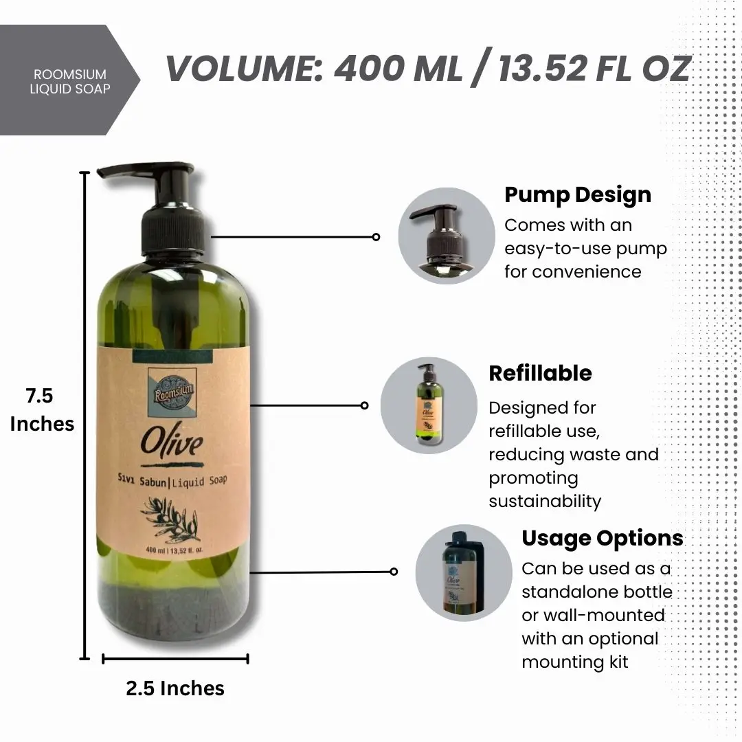 Roomsium olive Flüssig seife-400ml nachfüllbare Spender pumpen flasche mit einladendem Duft