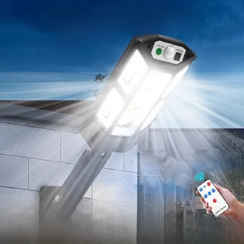 Newest 6000lm Outdoor Solar LED Lamp Super Bright Solar Street Light With Motion Sensor Remote Control Garden Lights Waterproof