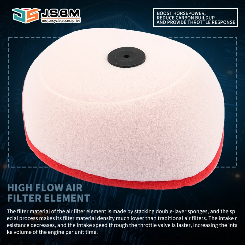 JSBM Off Road Dual Foam Air Filter For BETA RR RS 125 250 300 350 390 400 430 480 490 498 500 525 2T 4T 5T 6T 7T 29-HM035-C