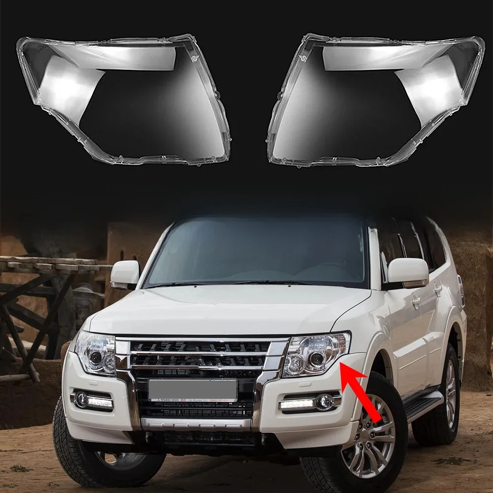 Couvercles de lentille de phare avant gauche/droite, coque transparente pour Mitsubishi PAJERO V87 V93 V97 2007 – 2018