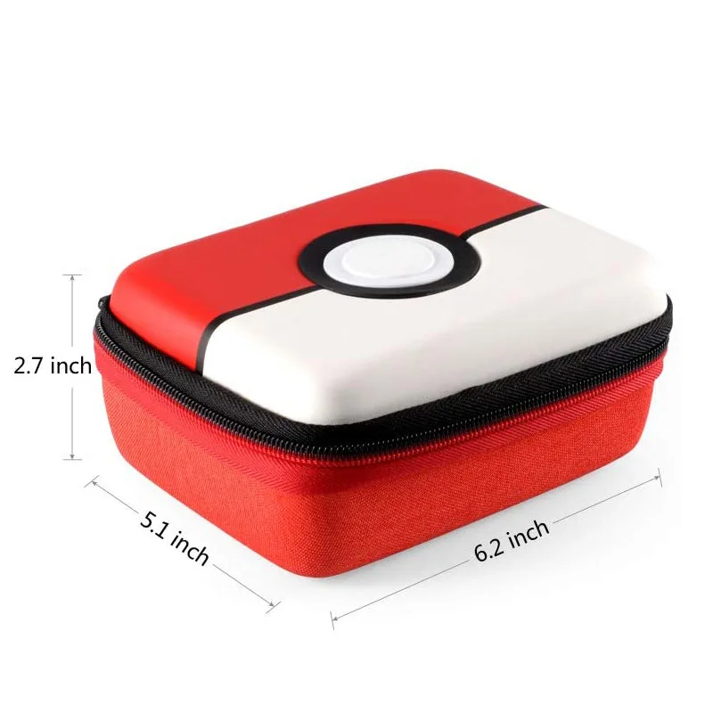 حقيبة تخزين اللون الأحمر الأبيض للحصول على بطاقة الألعاب مقاوم للماء الغبار ل PTCG علبة كرتون الحال بالنسبة ل كزة الكرة نمط مواد ايفا