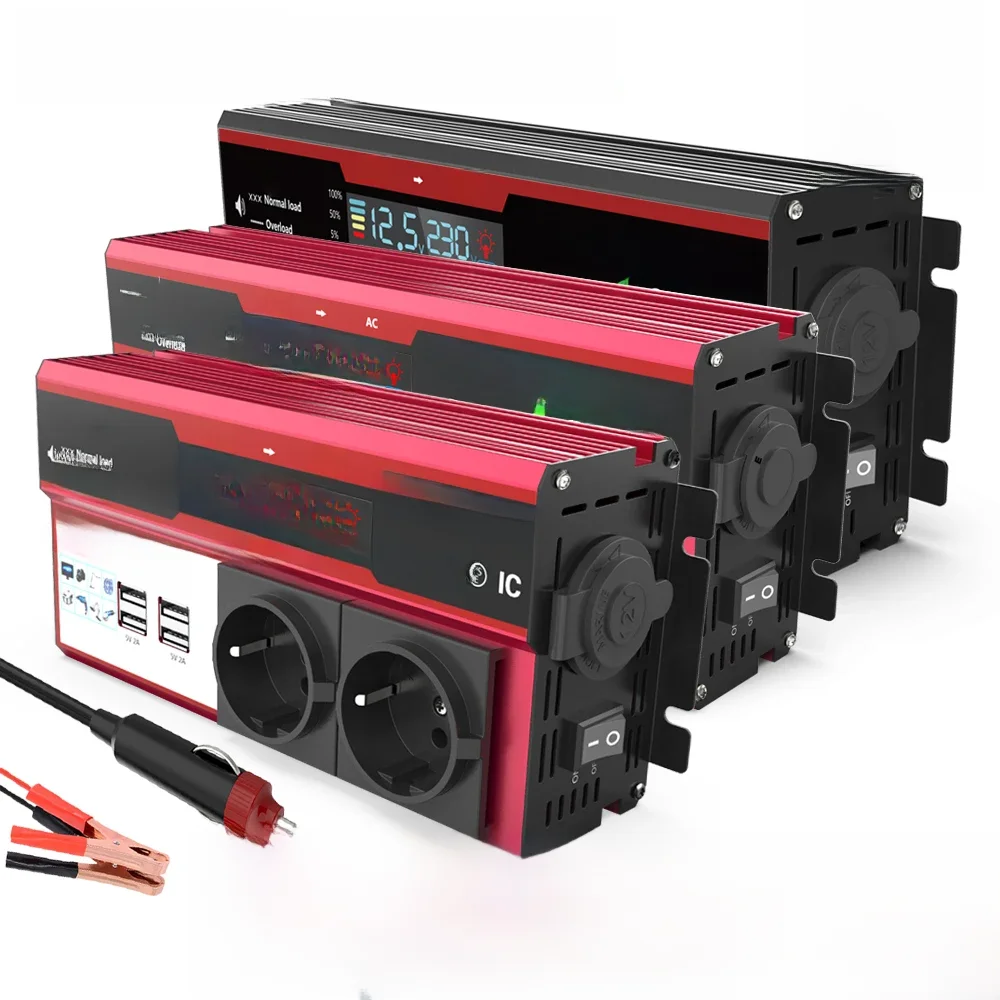 SUDOKEJI 3000W 4000W (MAX POWER) Omvormer voor Auto Omvormer RV Boot 500W 800W DC 12V 24V Naar 120V 220V EU US UK Global Socket - afbeelding 2