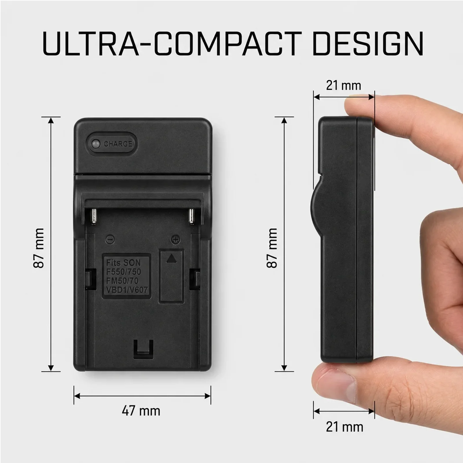NP-F550 Battery Charger for Sony NP-FM50, FM70 FM30, FM500H F570, F730, F730H, F750, F770, F930, F950/B, F960, F970, QM50