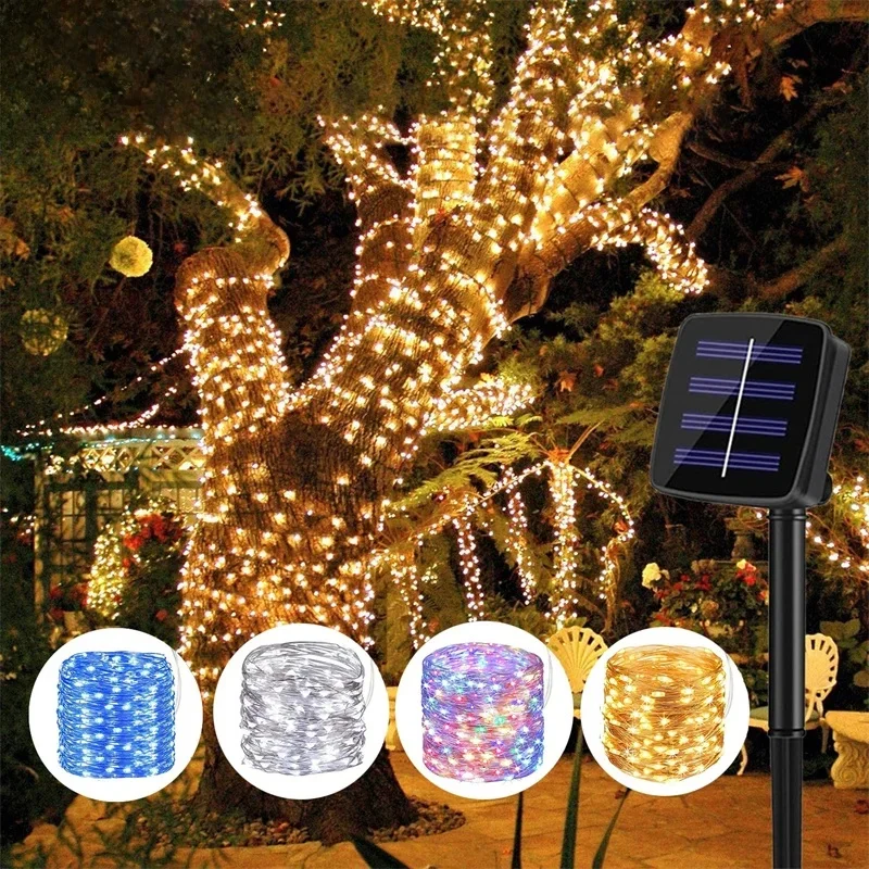 Solar String LED Lights Outdoor Waterproof Fairy Light Festoon Lamp Christmas Decor  for Garden Party Decor  7/12/22/32/52/102M