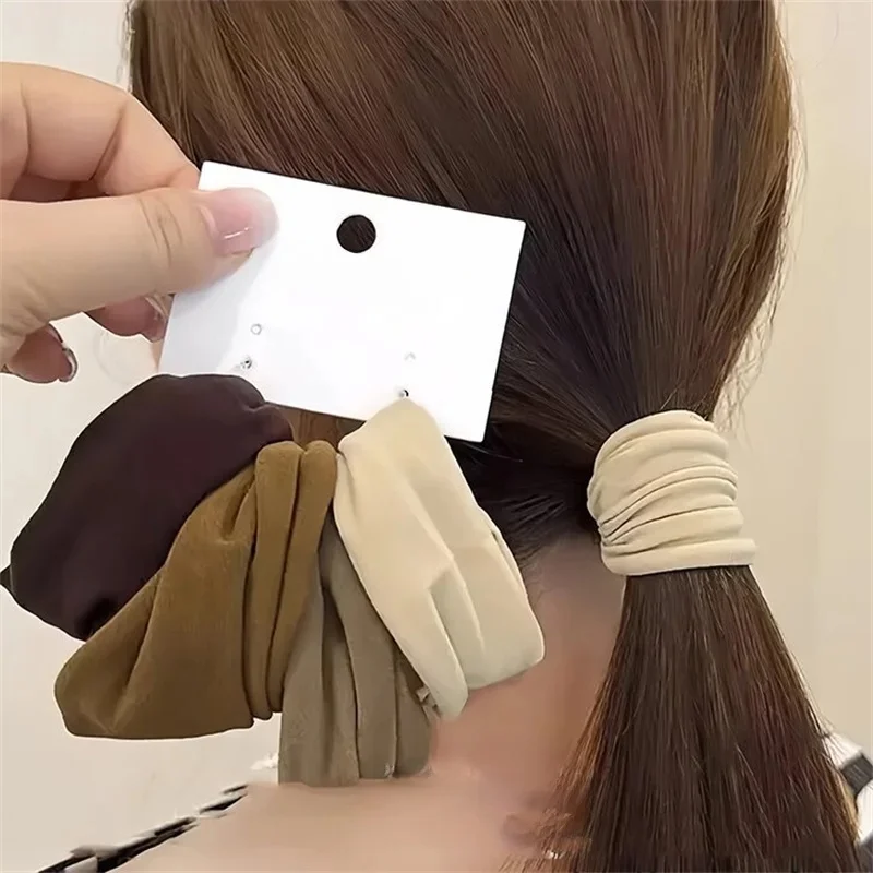 4-zestaw Solid Widen Thicken Hair Band Ropes Kobiety Kucyk Opaska do włosów Scrunchies Opaski gumowe Korea Moda Akcesoria do włosów — zdjęcie 2
