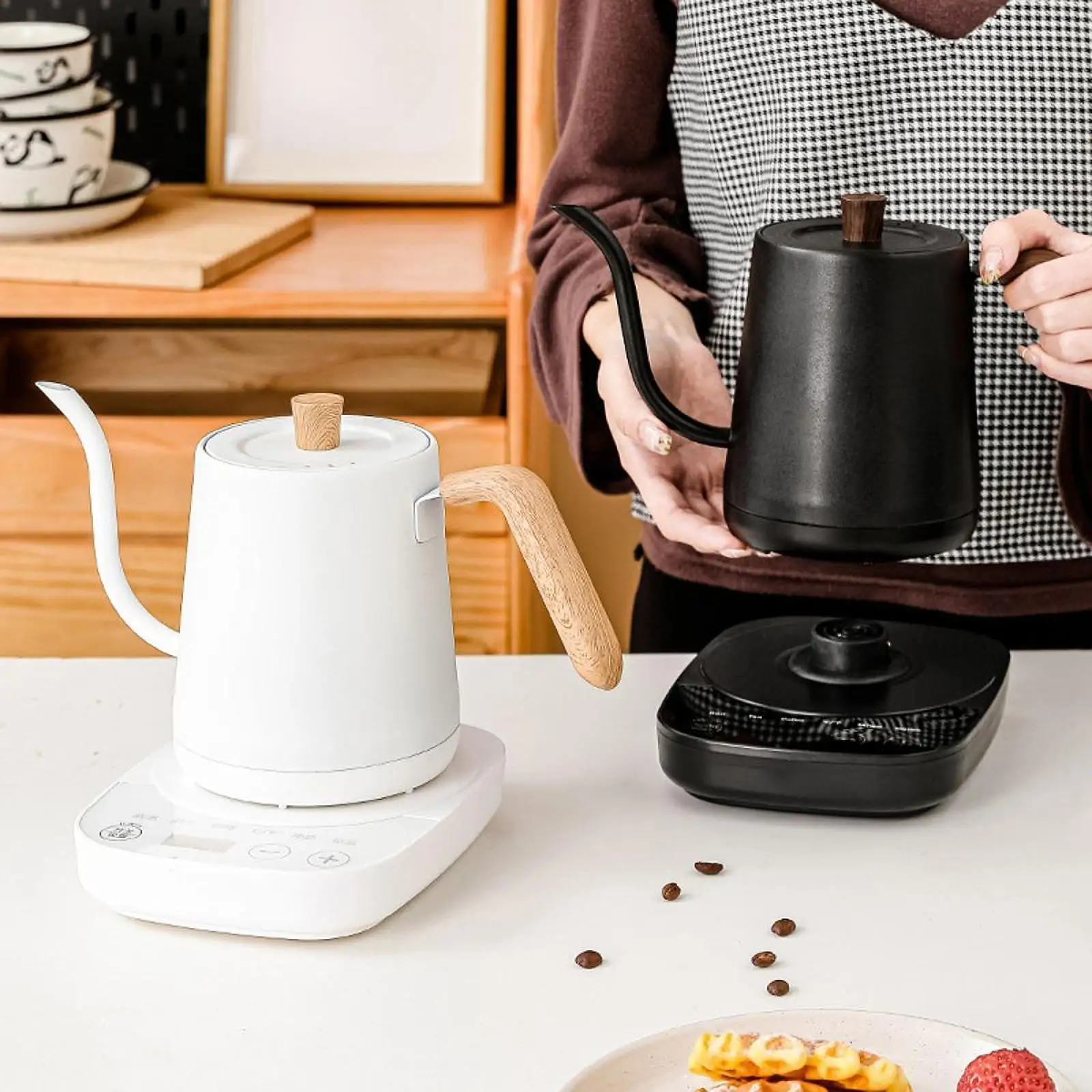 

Electric Gooseneck Pour over Kettle Intelligent Constant Temperature Electric Kettle for Home Restaurant US Plug 110V