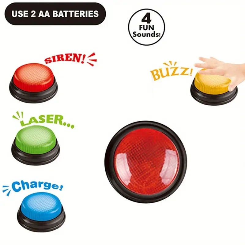 Lights and Sounds Buzzers, Game Show and Classroom Buzzers, Family Game Night, Game Show Buzzers, Classroom Accessories