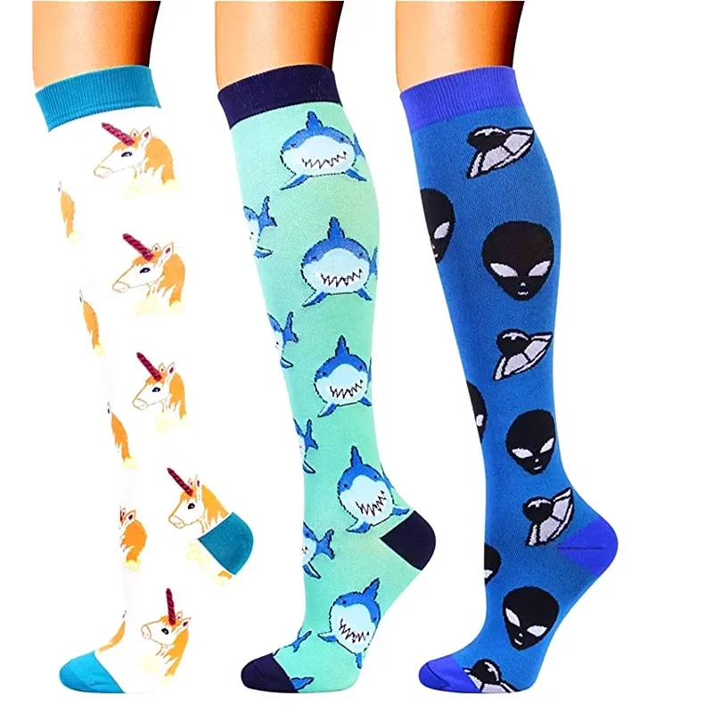 AliExpress 58 Styles Nurse Compression Socks Knee High for Medical Nursing Varicose Veins Socks Sports Compression Stockings Cycling Socks