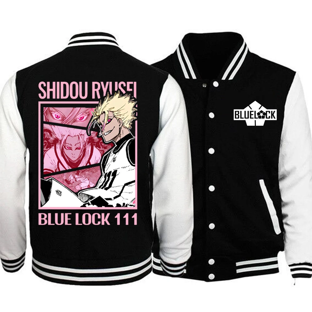 

BLUE LOCK Shidou Ryuusei Anime Graphic Jackets Men Women Button Baseball Uniform Harajuku Sportswear Coats