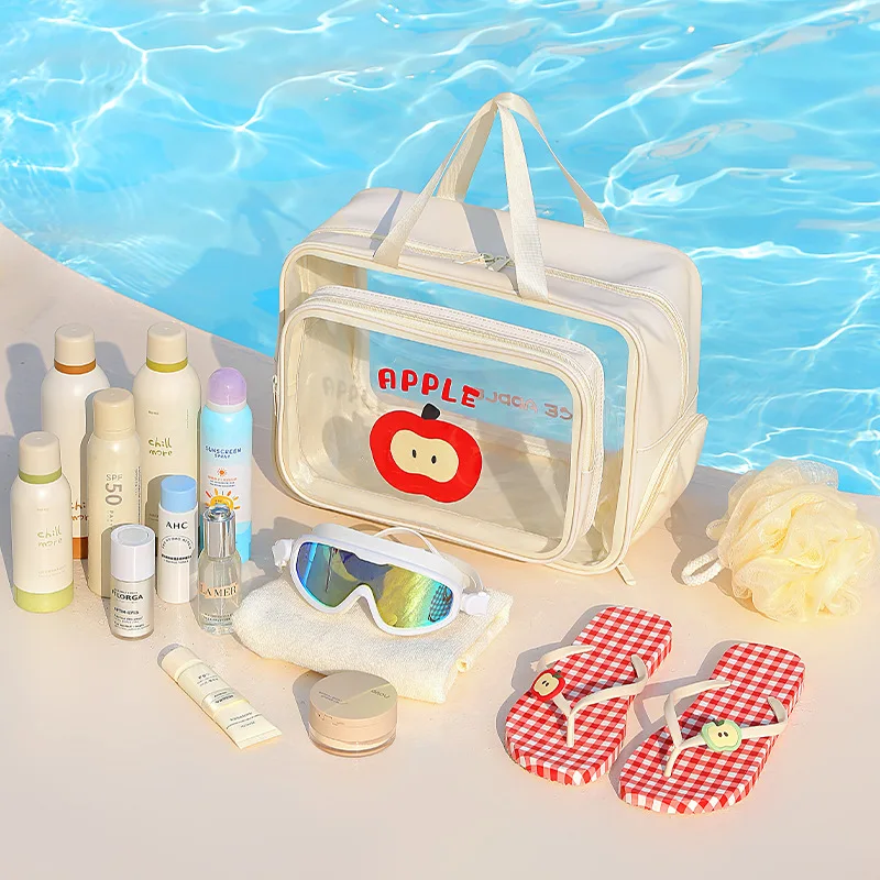 The Cute Apple-Printed Swimming Storage Bag Is Your Perfect Companion for Swimming, Fitness, and Short Trips. From Single-Layer Portable Models to Double-Layer Models / Large-Capacity Models with Shoe Compartments, They Meet Different Travel Needs, Allowing for Organized Storage of Toiletries, Spare Clothes, and Slippers. Whether It's for Daily Fitness, Bathing, or Short Weekend Trips, It Can Help You Organize Your Belongings Neatly, Making Your Trips More Refreshing and Hassle-Free.