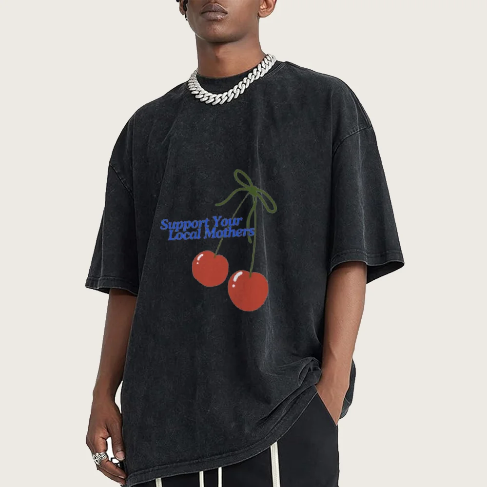 Vintage Y2k Vibes Unisex Męska Damska Wygodna Letnia Sprana Koszulka Vintage Craft z Krótkim Rękawem z Czystej Bawełny w Stylu High Gothic