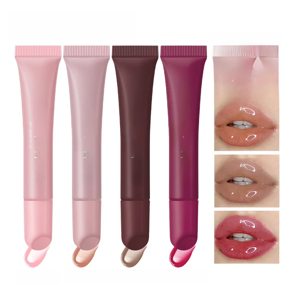 10ml Mirror Lip Glaze Nawilża galaretki Olejek wzbogacający do ust Trwała woda Lekki szklany olejek do ust Usuń linię Serum ochronne do ust — zdjęcie 2