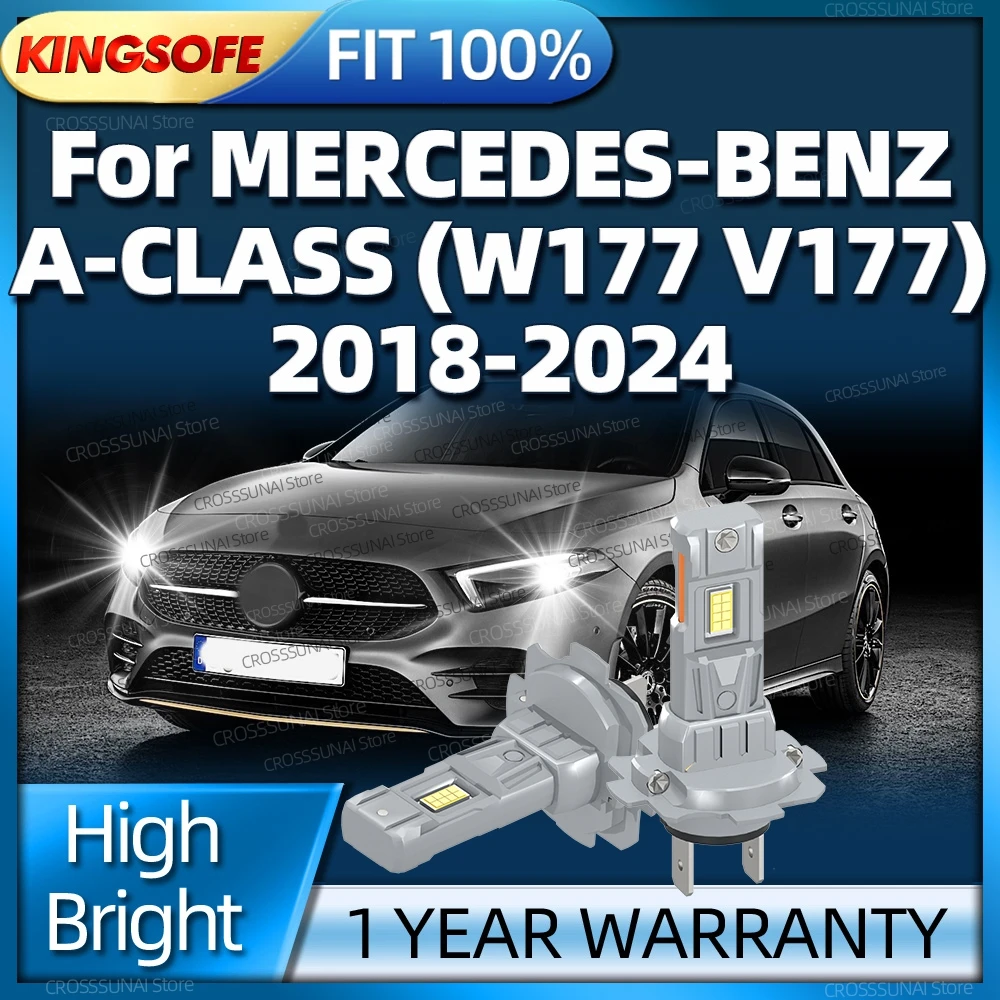 

2/4 шт., 180 Вт, светодиодные фары, лампа 6000K, автомобильная лампа для MERCEDES-BENZ A-CLASS W177 V177 2018-2024 2019 2020 2021 2022 2023
