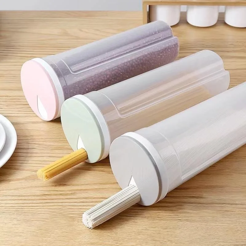 1PC Noodles Sealed Can Spaghetti Noodle Pasta Container With Locking Lid Food Grade Plastic Kitchen Storage Box Food Storage Jar
