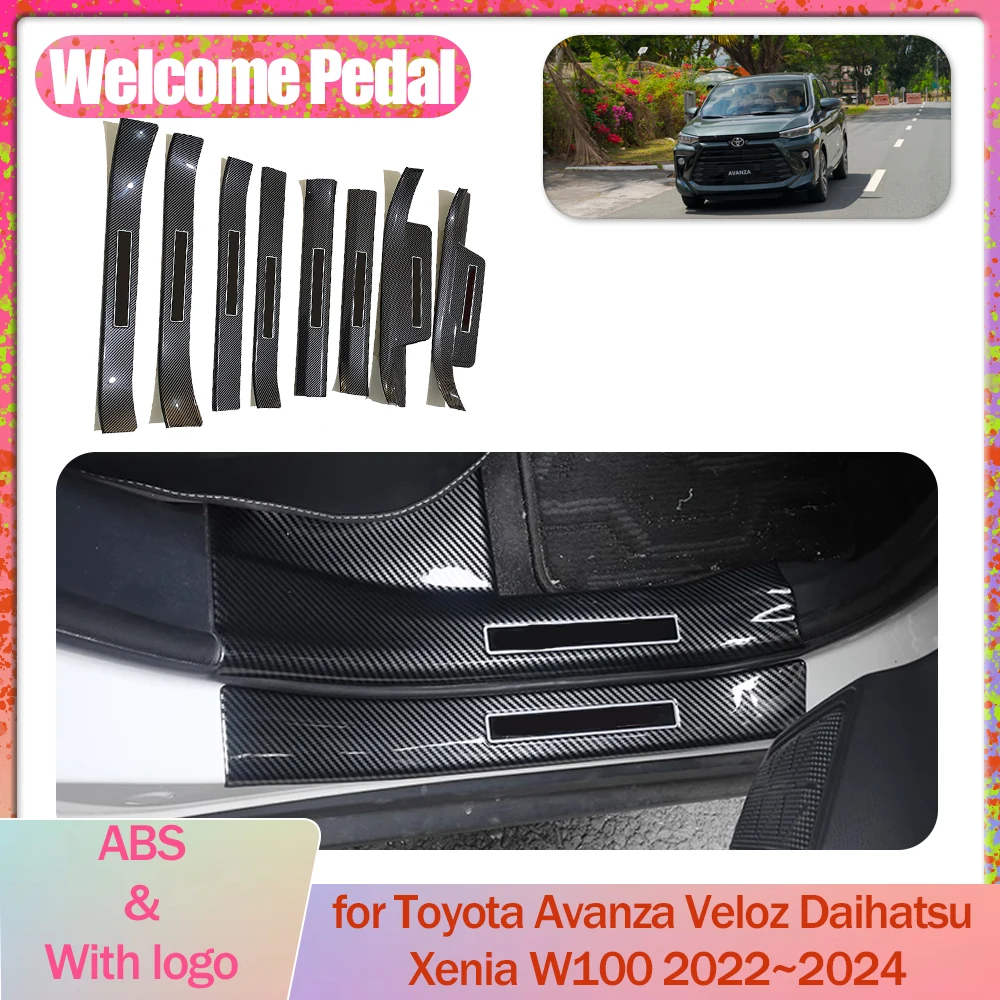 Welcome Pedal for Toyota Avanza Veloz Daihatsu Xenia W100 2022~2024 Door Sill Scuff Threshold Guard Plate Trim Strips Accessorie