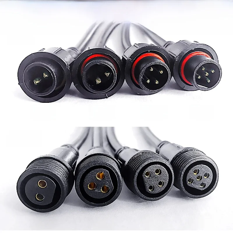 5/20 pièces M16 étanche 2 3 4 5 broches IP65 câble prise pour bandes LED mâle et femelle Jack 22mm connecteur d'écrou 20CM OD 6mm
