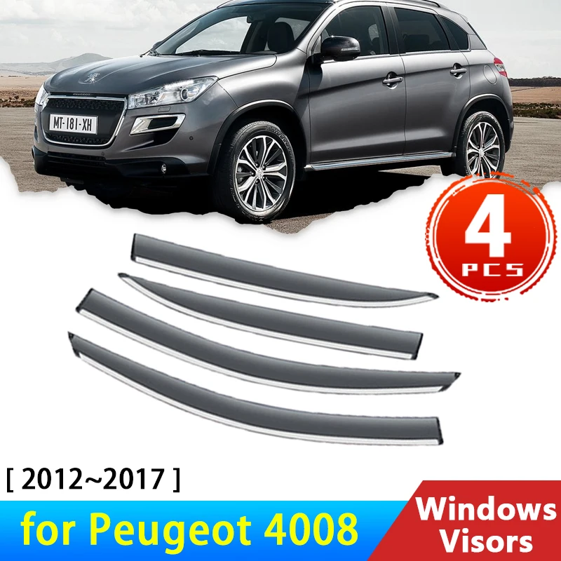 

Deflectors for Peugeot 4008 2012~2017 Citroen C4 Aircross Accessories Car Side Window Visors Rain Eyebrow Guards Wind Windshield