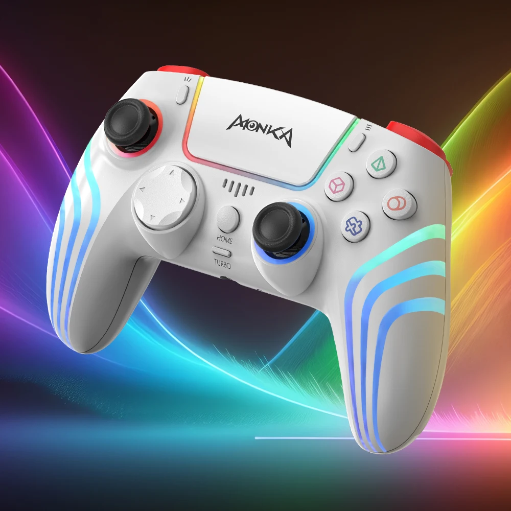 Monka RGB Bluetooth 5.3 RGB Backlight touch Pad Turbo Mode PC Nintendo Switch PS3 PS4 Steam