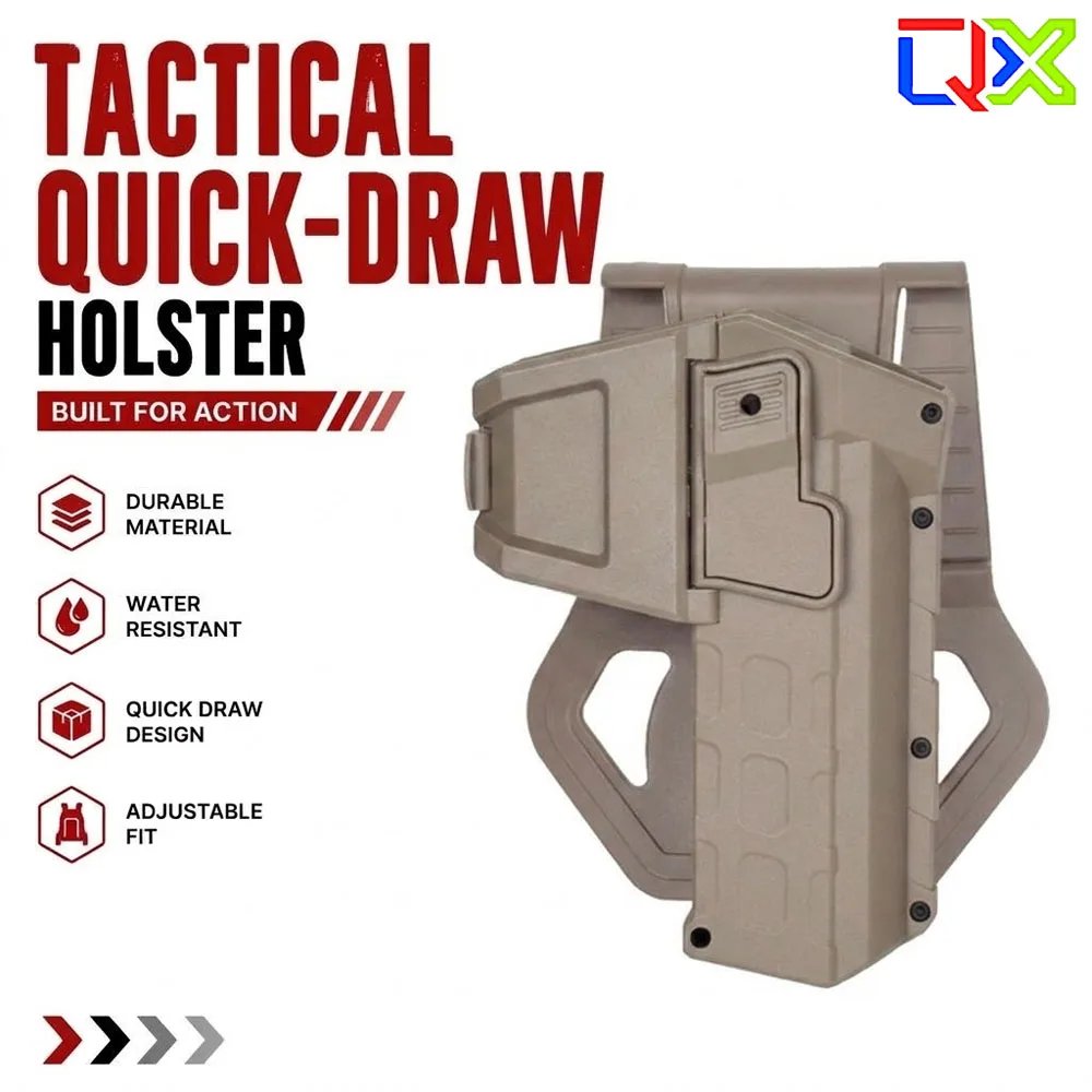 qxユニバーサルタクティカルクイックドローホルスター-ポリマーウエストベルトキャリアポーチ-1911-p320対応-アウトドアハンティングギア