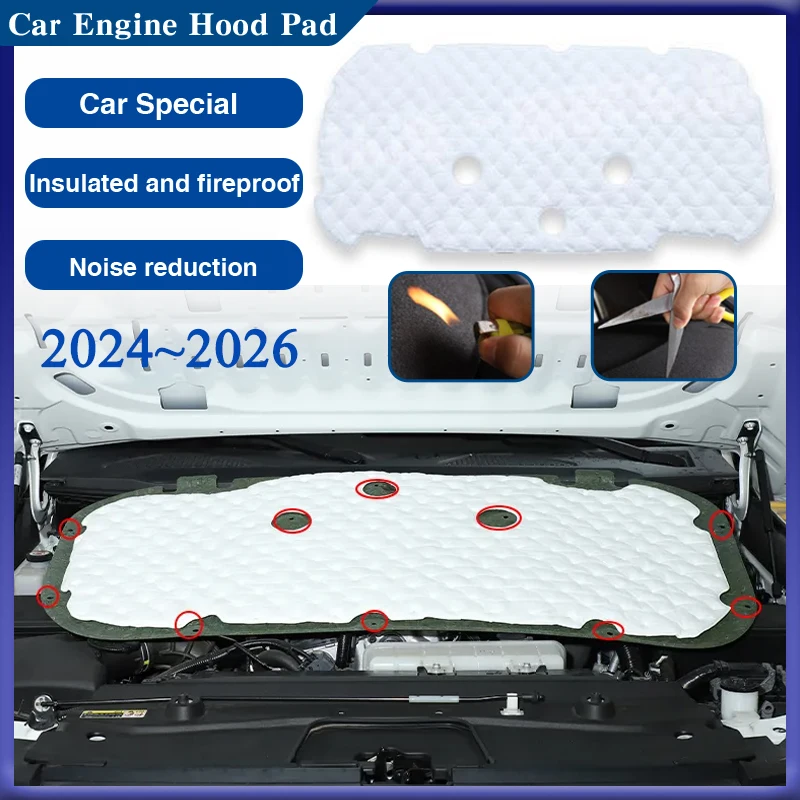 

Для Toyota Land Cruiser Prado J250 2024 2025 2026 250 передний капот двигателя звуковые тепловые подушечки звукоизоляционный хлопковый чехол автомобильные аксессуары