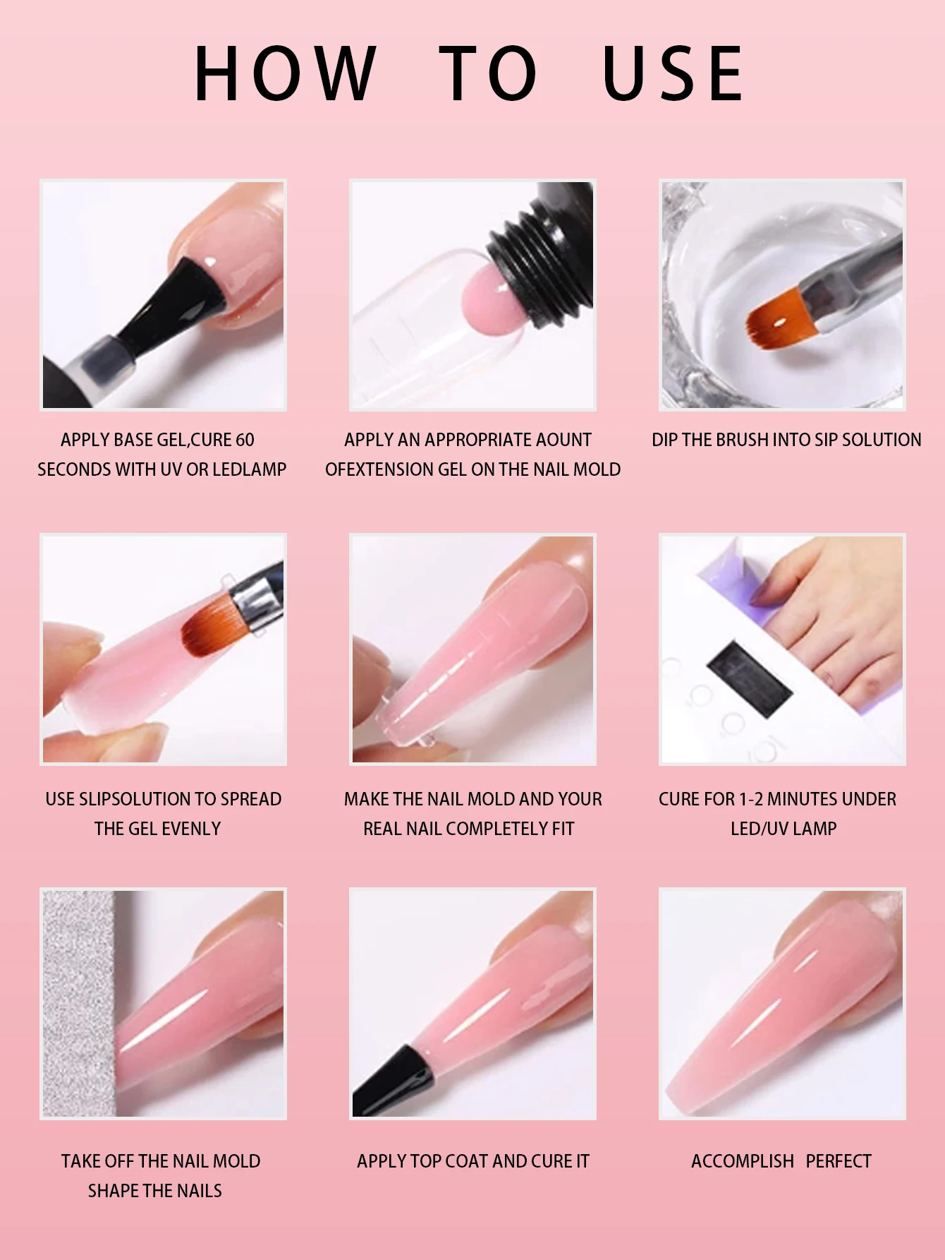 30g gel acrilico estensione unghie gel smalto trasparente gel di cristallo acrilico costruire unghie con timbro vernice polimerica, nail art in cristallo