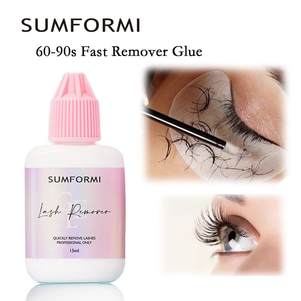 Sumformi Eyelash Glue Remover 15ml Remover Gel Liquid Fast Remove No Irritation Eyelash Extension Clean Gel False eyelash Makeup