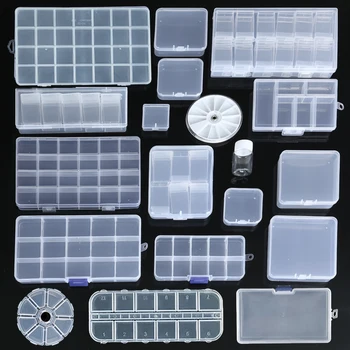 비즈 아트 DIY 공예 쥬얼리 낚시 태클용 플라스틱 정리 상자, 저장 용기, 조정 가능한 칸막이 포함, 보석 상자
