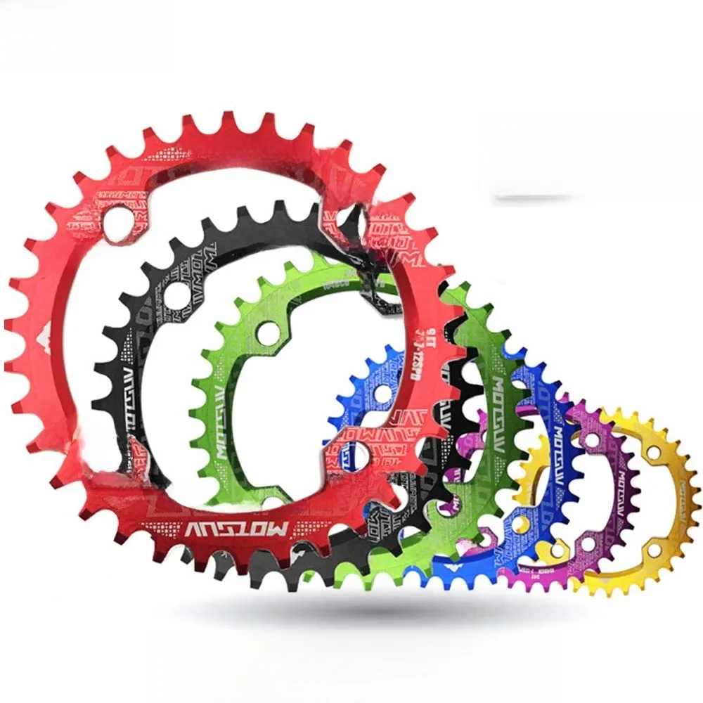AliExpress VXM MOTSUV MTB Bicycle Round Shape Narrow Wide Chainwheel 32T/34T/36T/38T 104BCD Chainring Bike Circle Crankset Single Plate Parts