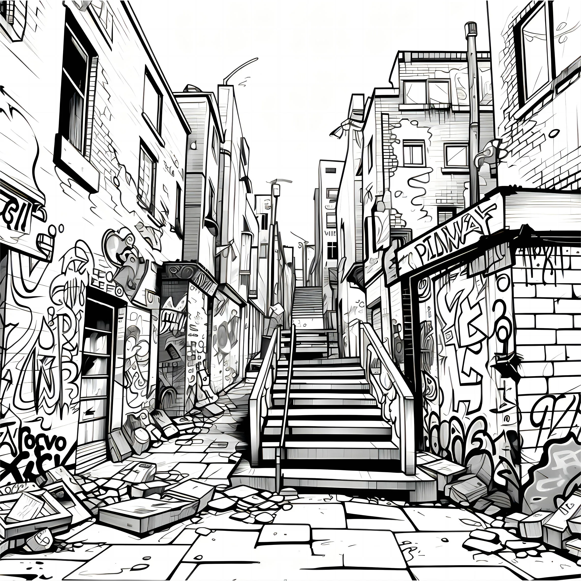 Adult Picture Book Street art Coloring Book 20page For Birthday Party Relieve Stress Kill Time Graffiti Painting Drawing Books