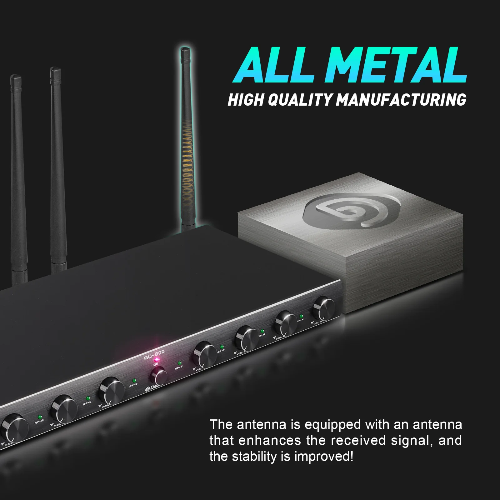 ميكروفون ديبرا ذو 8 قنوات UHF نظام ميكروفون لاسلكي محمول باليد ونوع لافالير 520 -546 ميجا هرتز لأداء المسرح كاريوكي