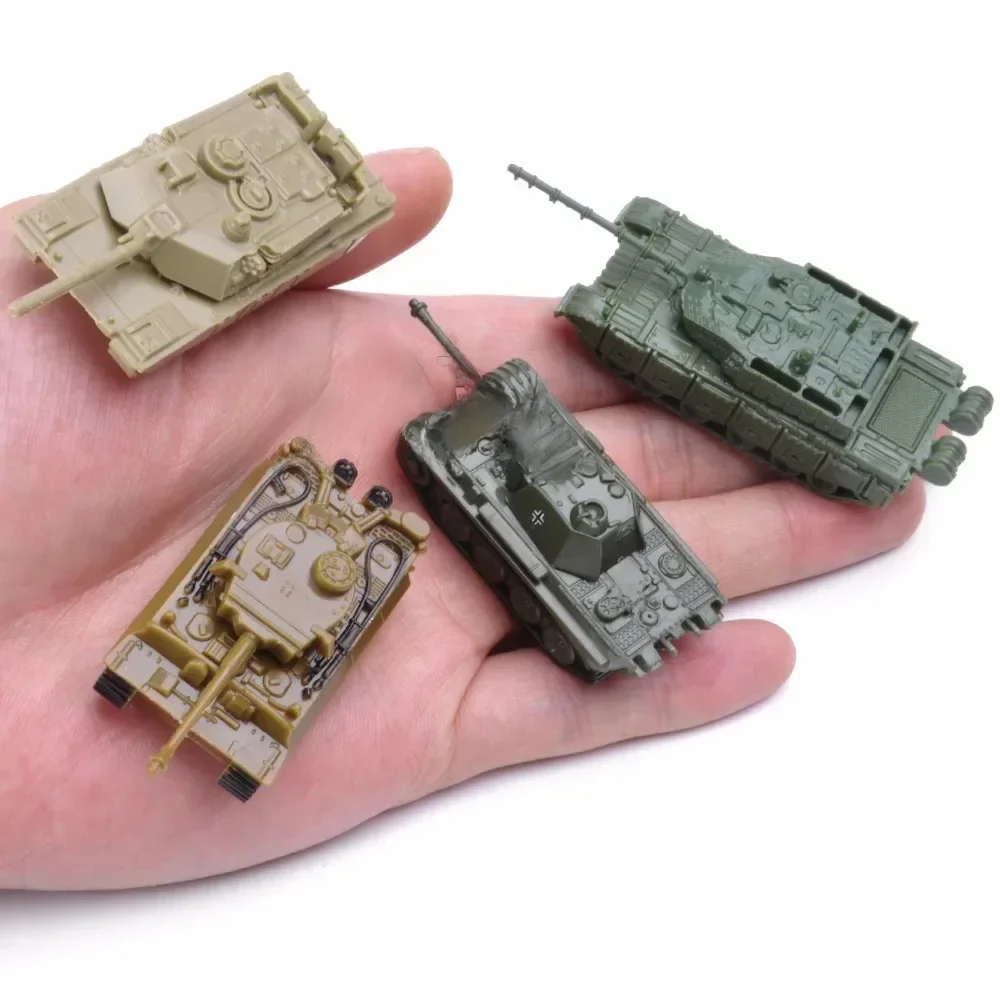 1/144 4D modèle de char classique seconde guerre mondiale US GER urss RUS chine modèle fini Type tigre léopard Table de sable réservoirs en plastique jouet