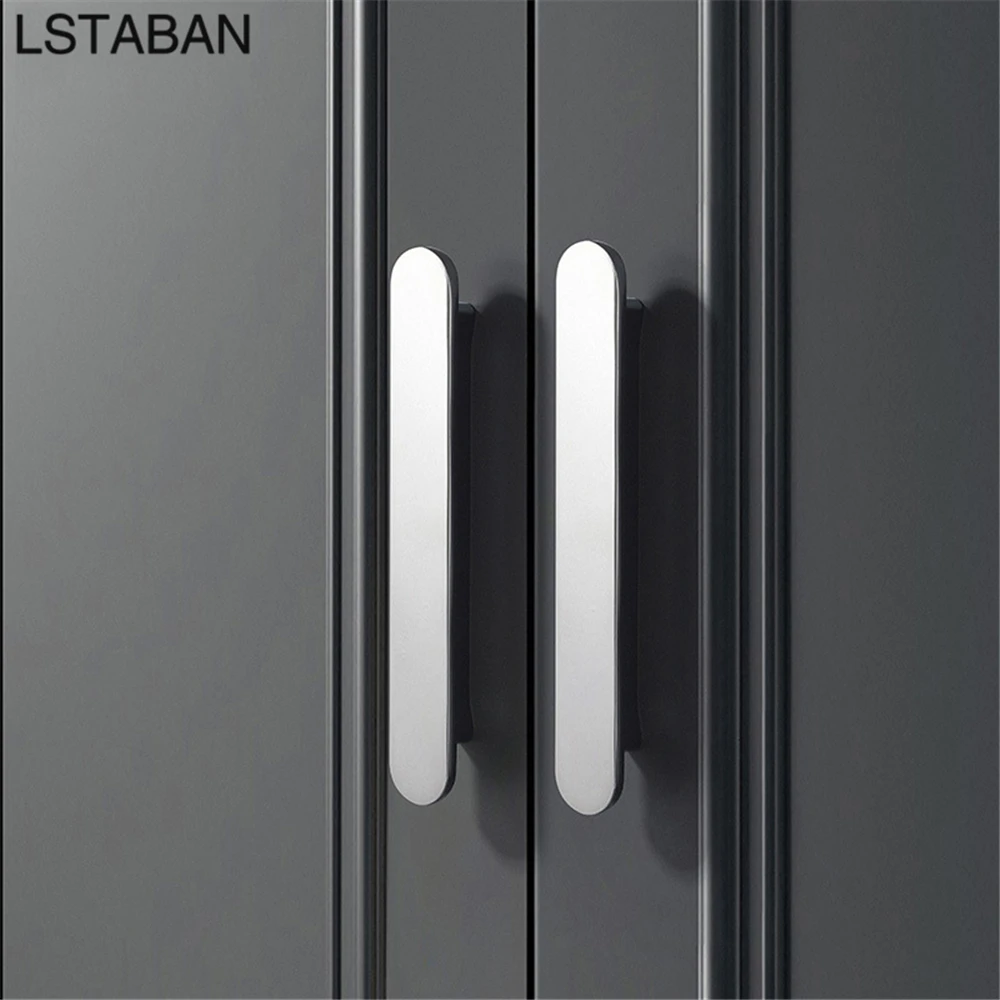 Modern Simple Bright Silver Kitchen Cabinet Handles Light Luxury Chrome Zinc Alloy Furniture Knobs Cupboard Wardrobe Drawer Pull