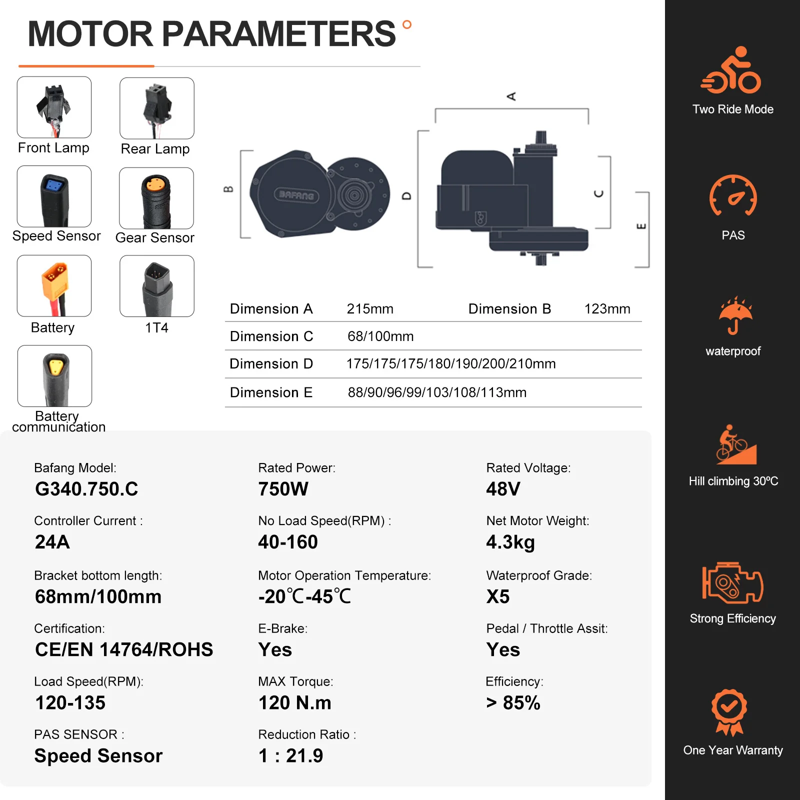 Bafang 750W 48V Kit Mittelmotor Elektrofahrrad eBike Umrüstsatz – Detail 7