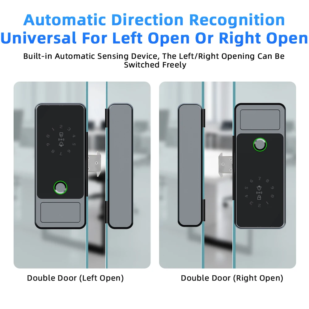 New RAYKUBE G18 Tuya Bluetooth Smart Glass Lock Fingerprint Electronic Digital Lock APP/IC Card/Password Unlock For Glass Door