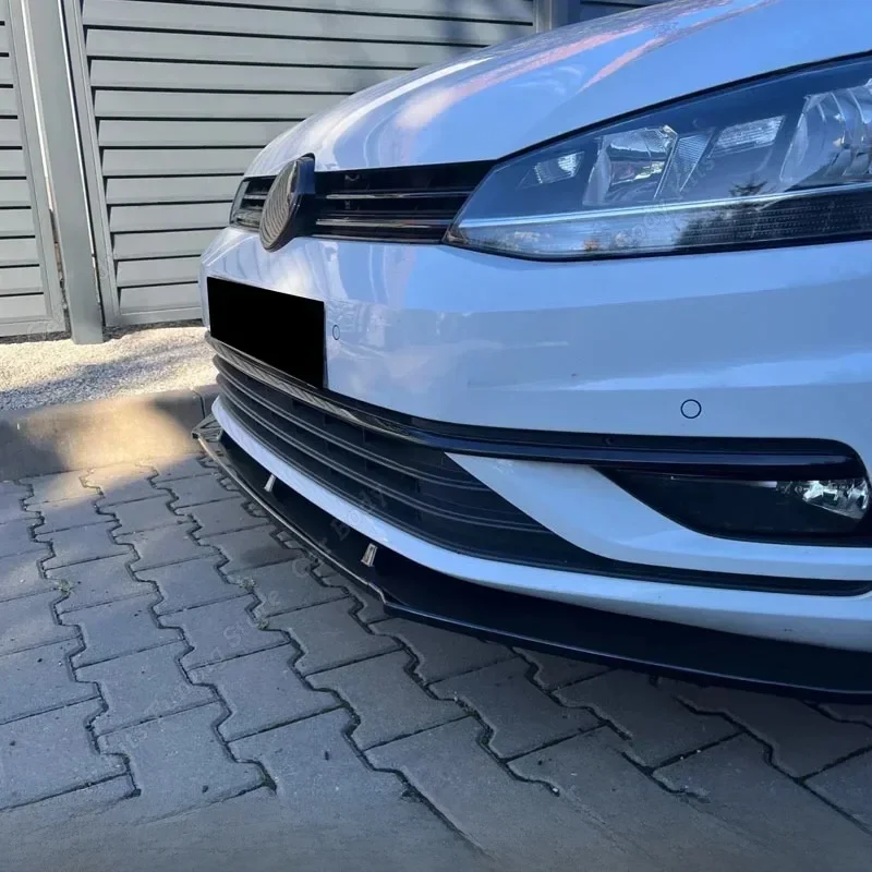Voorbumper Lip Body Kit Spoiler Splitter Abs Gloss Black Canard Lip Diffuser Voor Vw Golf 7 7.5 MK7 MK7.5 Tdi Tsi 2012-2020 - afbeelding 2
