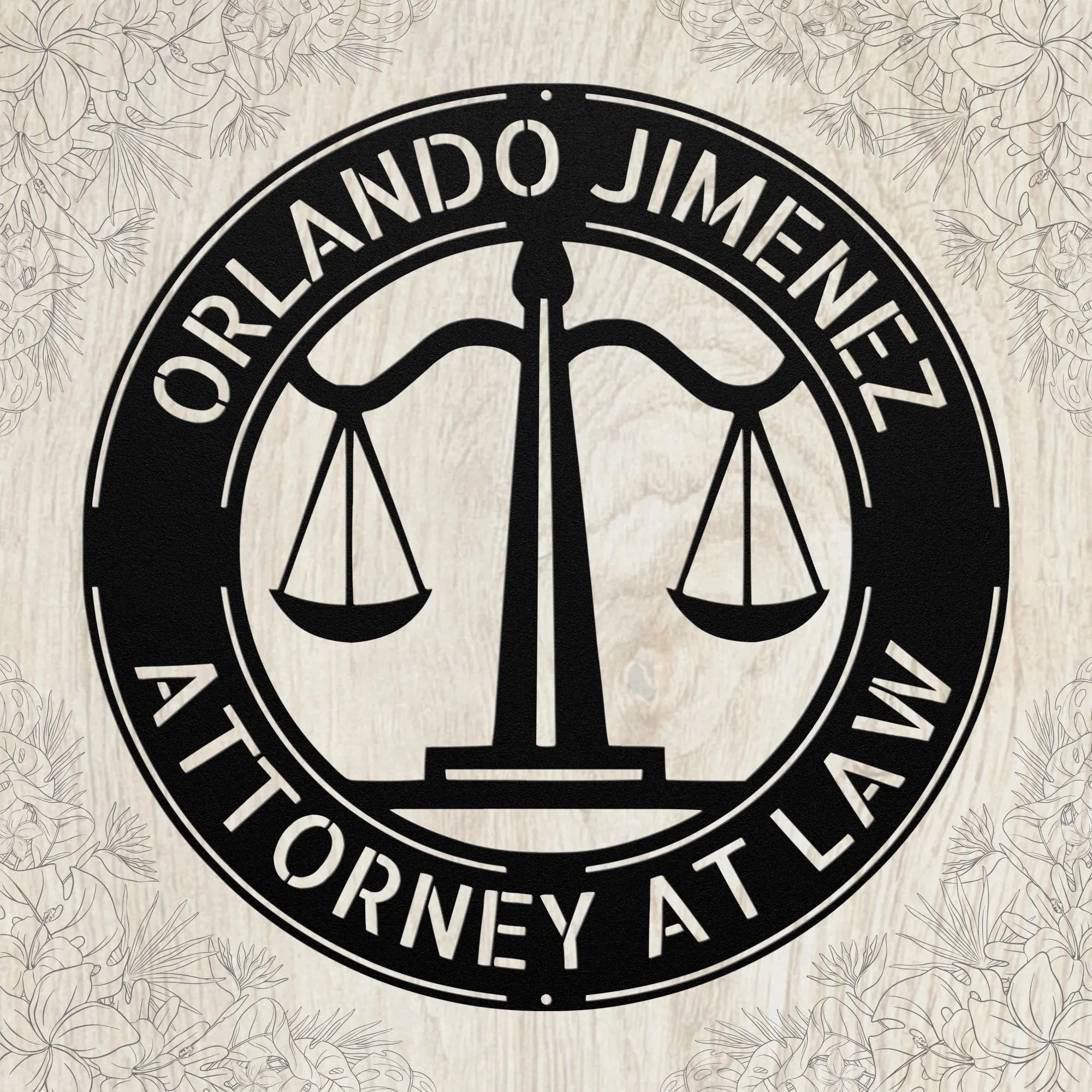 Custom Personalized Law Firm Metal Sign: Custom Attorney Office Wall Art, Lawyer Gift