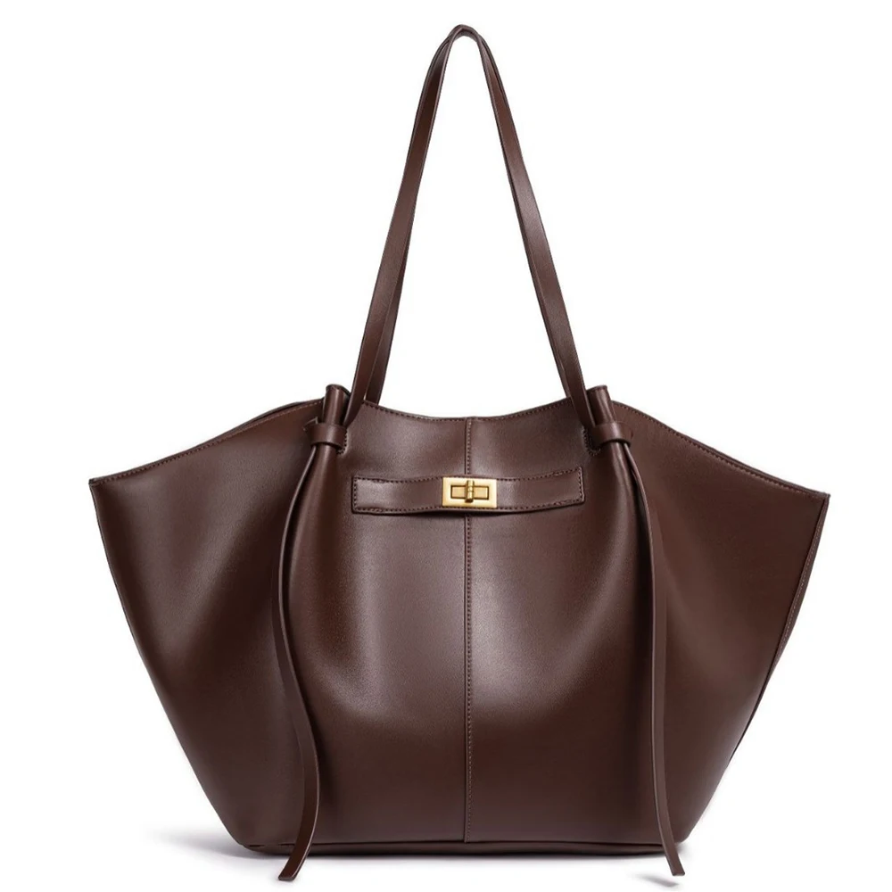 Sacs à main trapéze de grande capacité pour femmes, sacs à bandoulière de styliste avec serrure en metal, grand fourre-tout en c