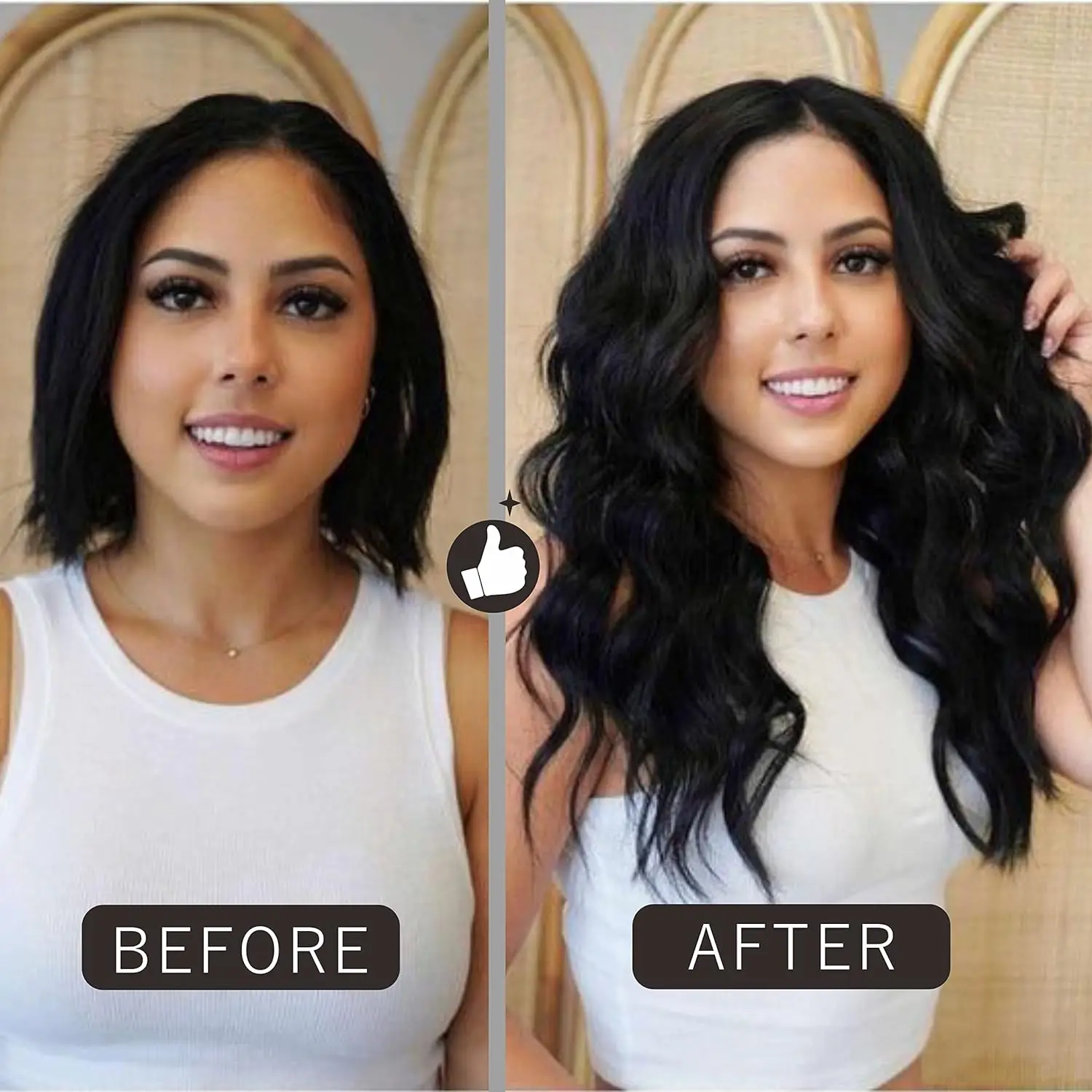 شريط مستقيم في وصلات الشعر البشري، شريط غير مرئي في شريط ملحقات في الإنسان الحقيقي