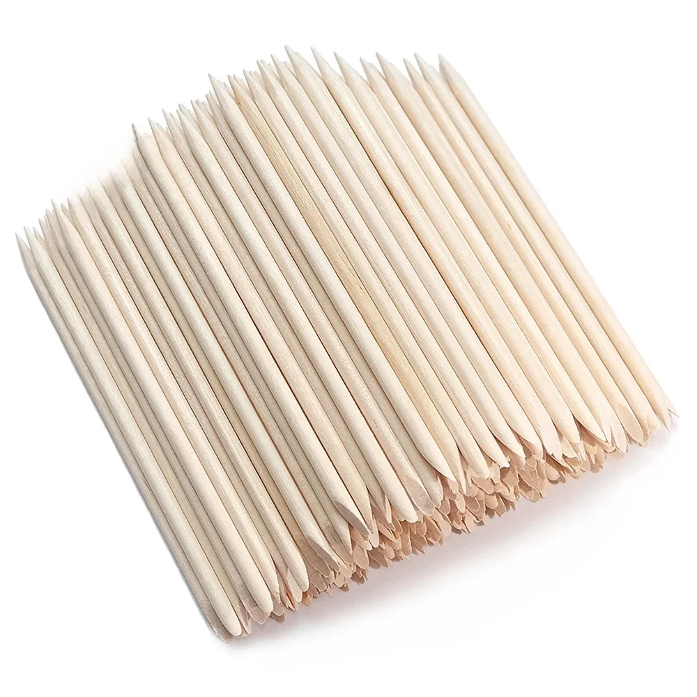 Poussoir à cuticules pour ongles, bâtons en bois Orange pour enlever les ongles, dissolvant de manucure, Design en bois, vernis à ongles Gel, bâton de dessin pour Nail Art