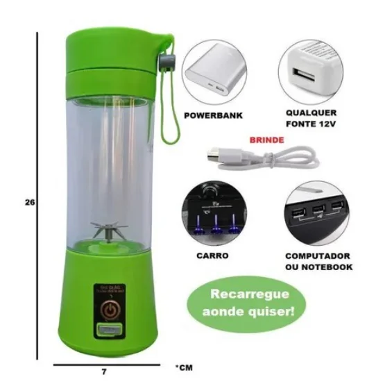 Mini Liquidificador 6 Lâminas Usb المحمولة إعادة تدوير هزة تأخذ أكواب عصير #5