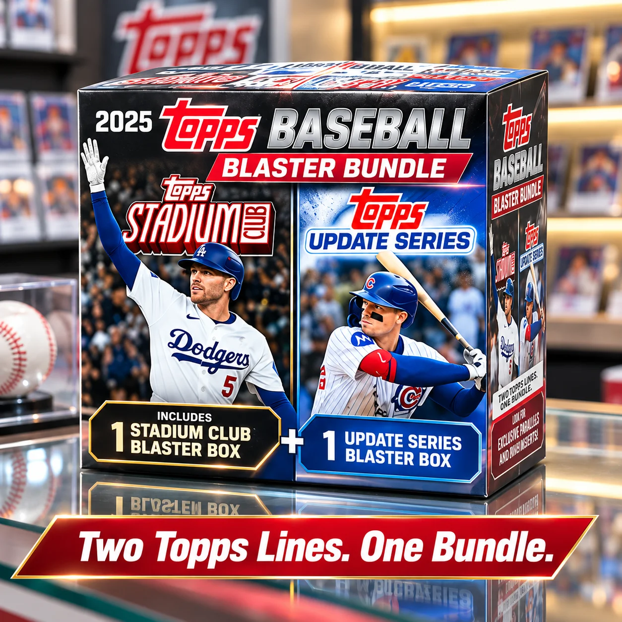 2025 Topps Baseball Blaster Box Bundle Featuring Stadium Club And Update Series, 15 Packs Total, MLB Baseball Cards, Retail Trading Cards for Collectors, Look for Lime Green, Sepia And Exclusive Holiday Parallels