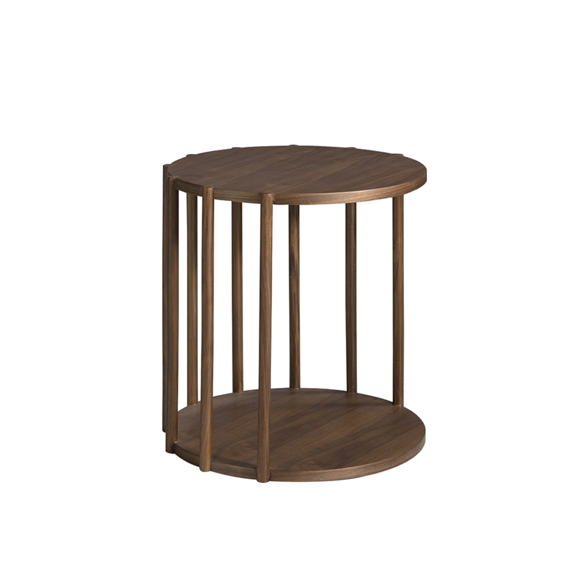 2039 walnut wood round corner table