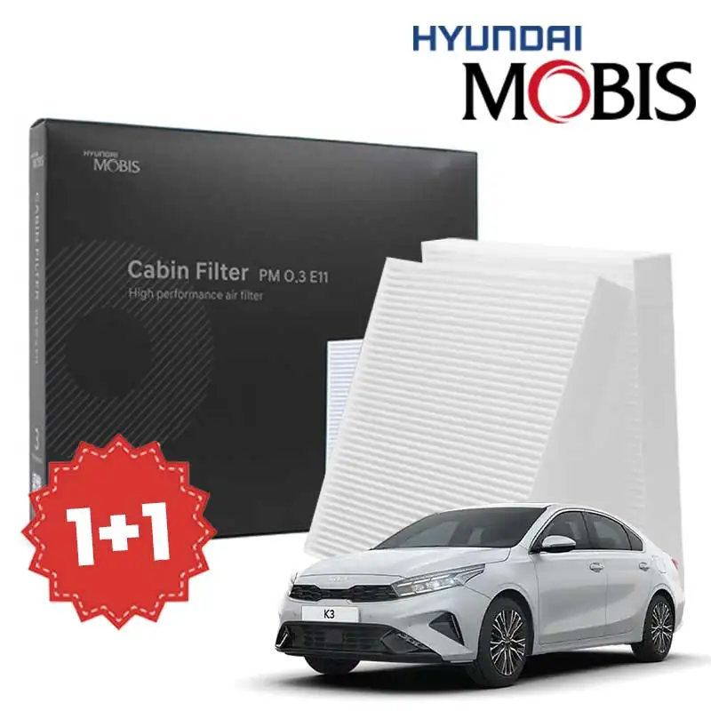 1+1 Hyundai Mobis K3 Air Conditioner Filter All models PM0.3 E11