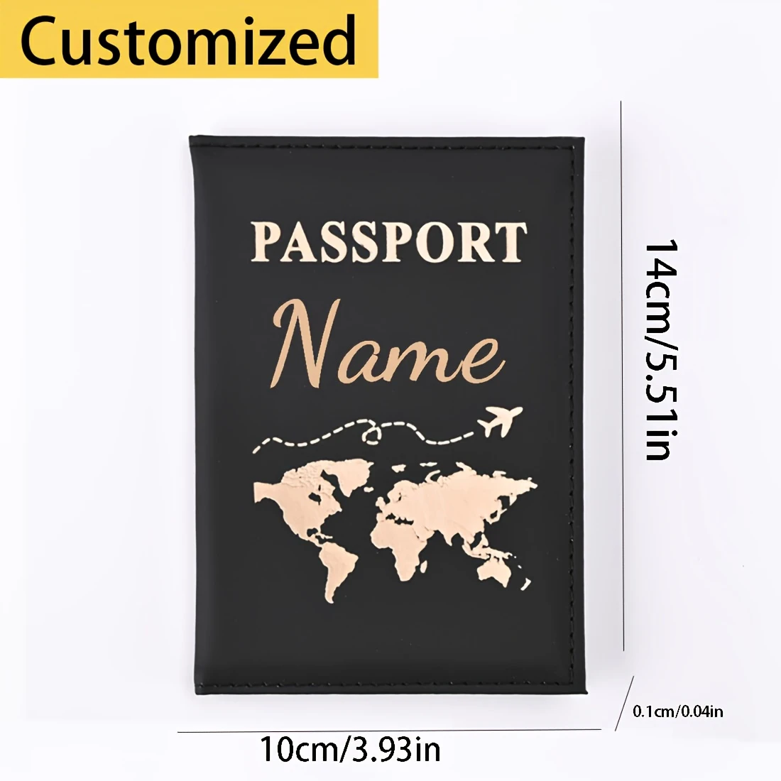 World Map Custom Name Passport Holder Stylish Easy Access Travel Case Multi-color Valentine Gift