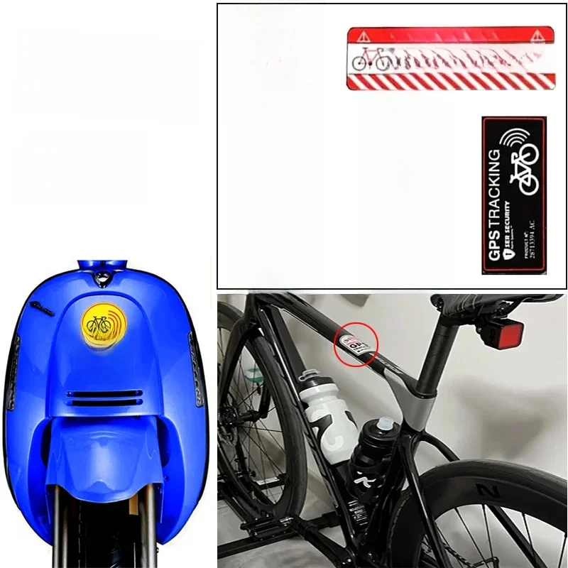 AliExpress NONE Gps Tracking Alarm Stickers Bicycle Motorcycle Scooter Car Reflective Decoration Sticker Bike Frame Anti-Theft Warning Decal
