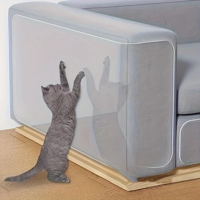 10 Stuks Kattenkrasbeschermer Tape-Doorzichtige Dubbelzijdige Meubelbeschermer Voor Banken En Banken, Afschrikwekkende Stickers Voor Huisdieren - afbeelding 2