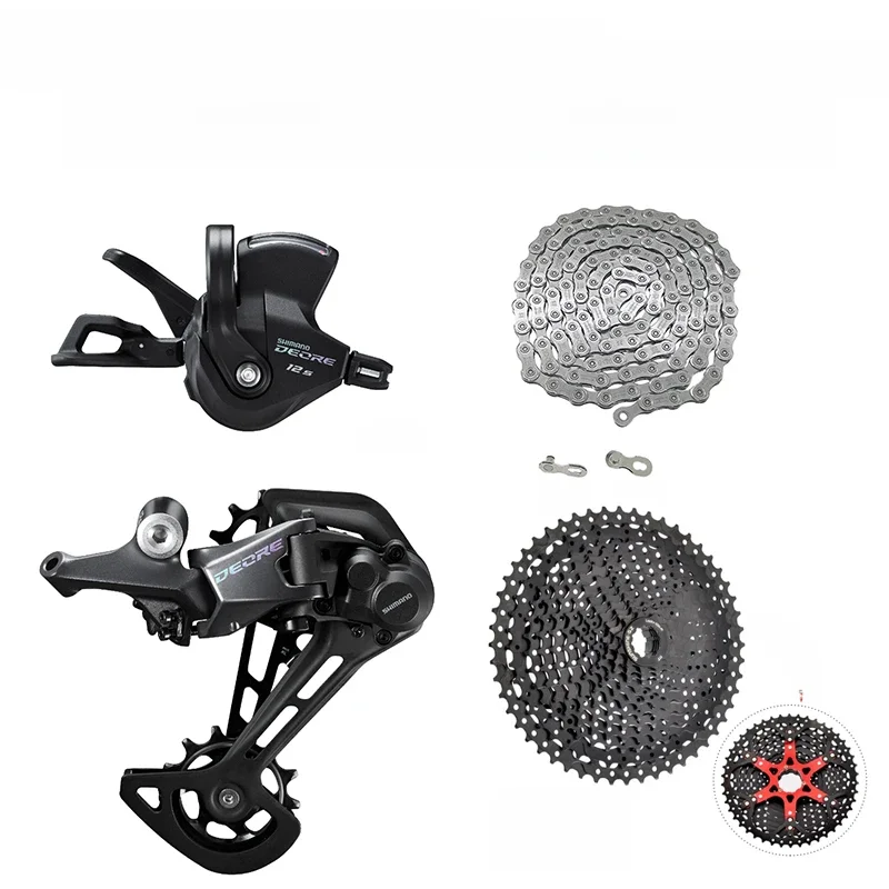 AliExpress Shimano Deore M6100 1x12 Speed Derailleurs Groupset 12 Speed Right Shift Lever Dowel CN Chain RD Sunshine Cassette 46T 50T 52T