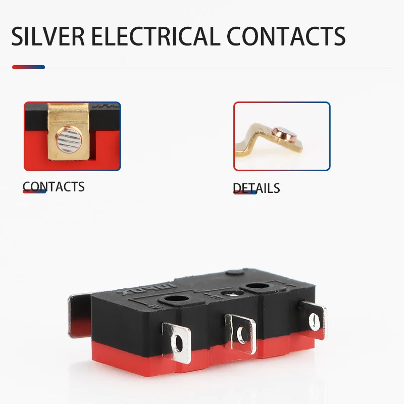 10 قطعة Xurui Mini Micro Switch XSS-5 Series ، 5A/125VAC 3A/250VAC ، مكبس دبوس ، رافعة مستقيمة ، رافعة دوارة ، حافة سكين ، لـ CNC #4