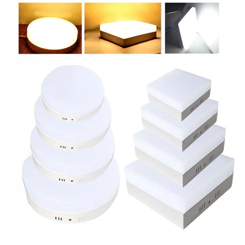 AC/DC 12V 24V 6W 12W 18W 24W Quadratische LED-Panelleuchte Aufputz-LED-Deckenleuchte Innenbeleuchtung Lampe