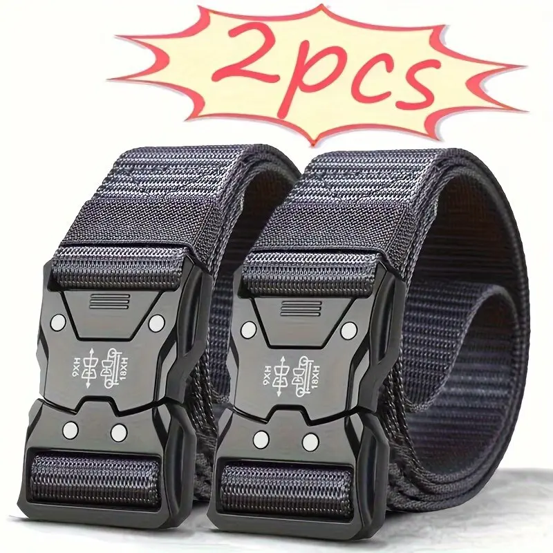 Herren-Gürtel mit Schnellverschluss-Schnalle für Outdoor-Sportarten, Multifunktionaler, Atmungsaktiver, Schnell Trocknender, Dicker Nylon-Gürtel für Männer – Detail 5